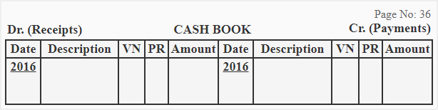 Singe column Cash Book